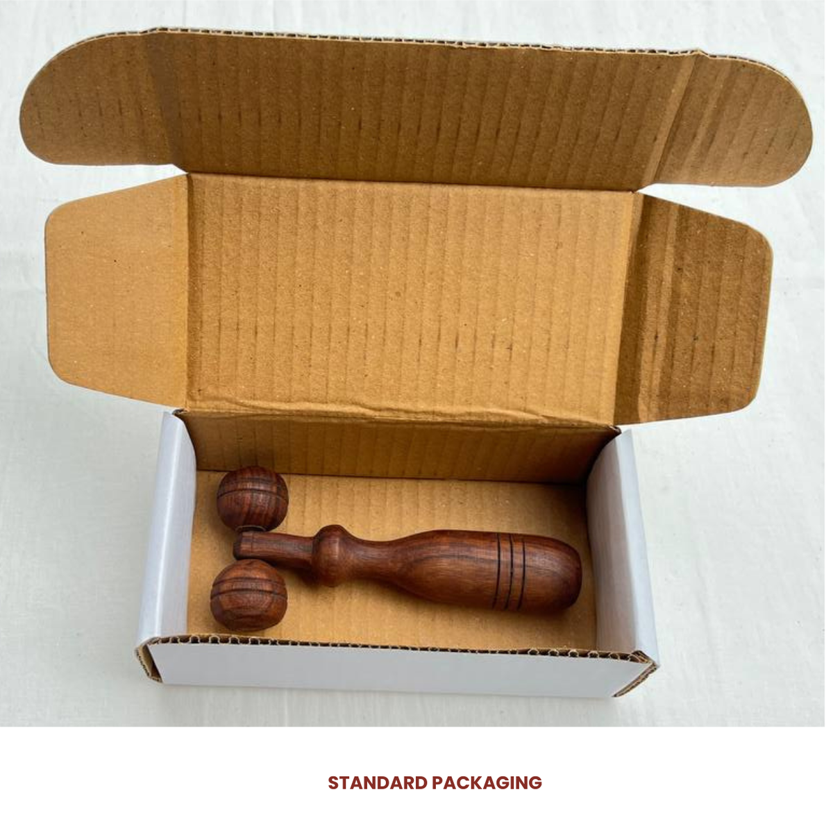 Wooden facial massage roller