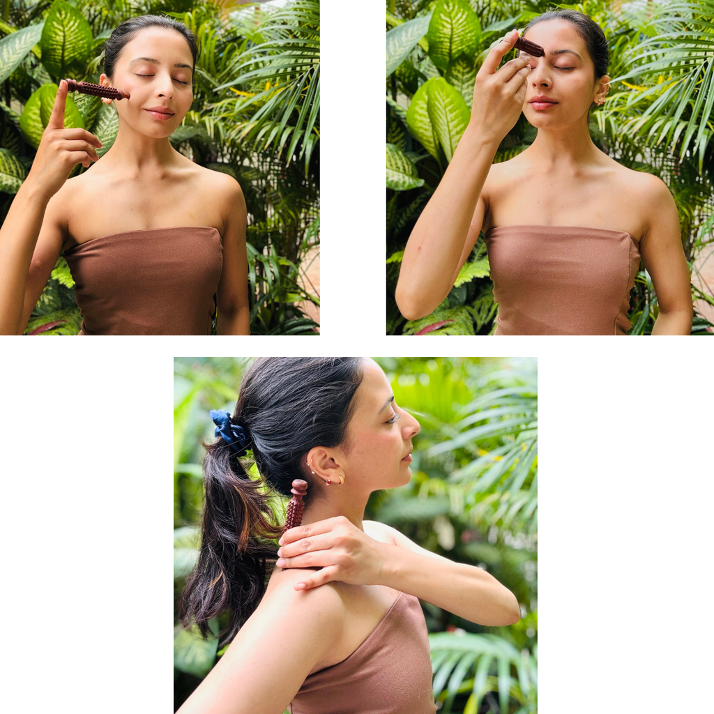 Wooden Facial Acupressure Tool wooden face massage stick