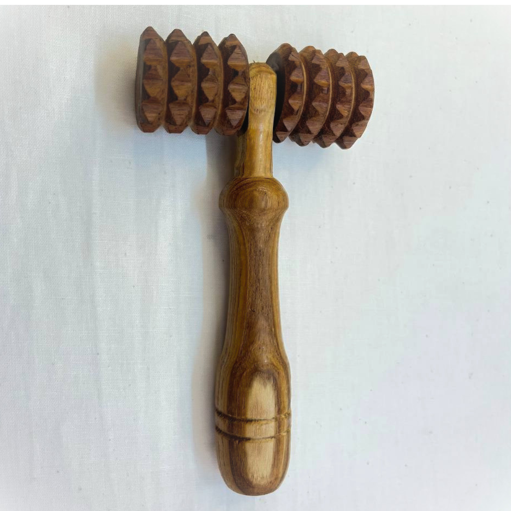 Wooden deep tissue massage roller